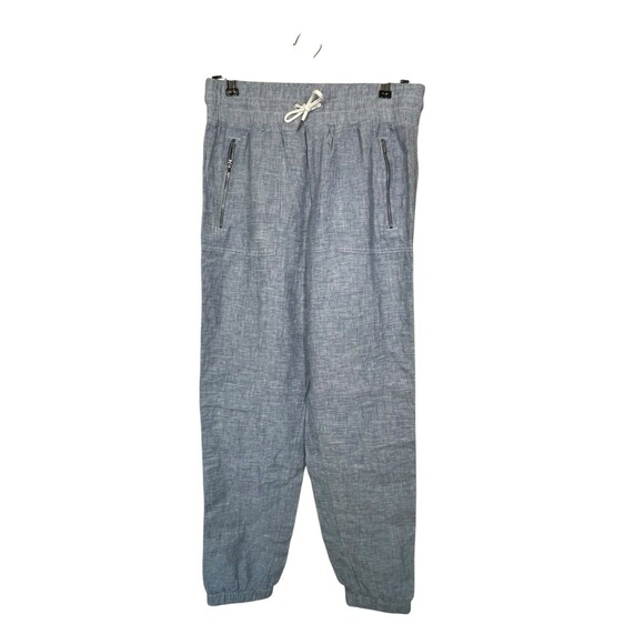 ATHLETA‎ Women's Size 8 Chambray  Cabo 100% Linen Jogger Pants Drawstring Waist - Picture 2 of 10